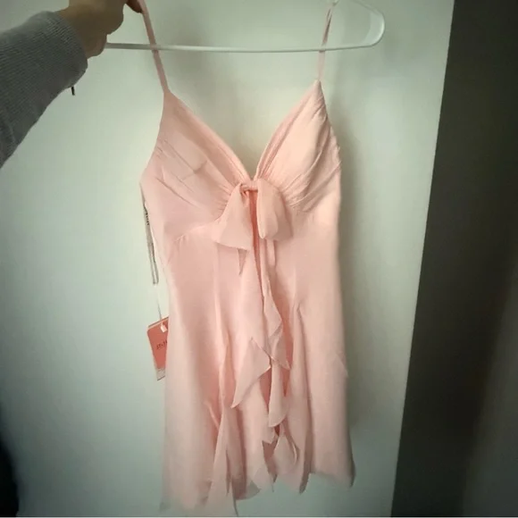 Pink Ruffle Mini Dress - Picture 6 of 7